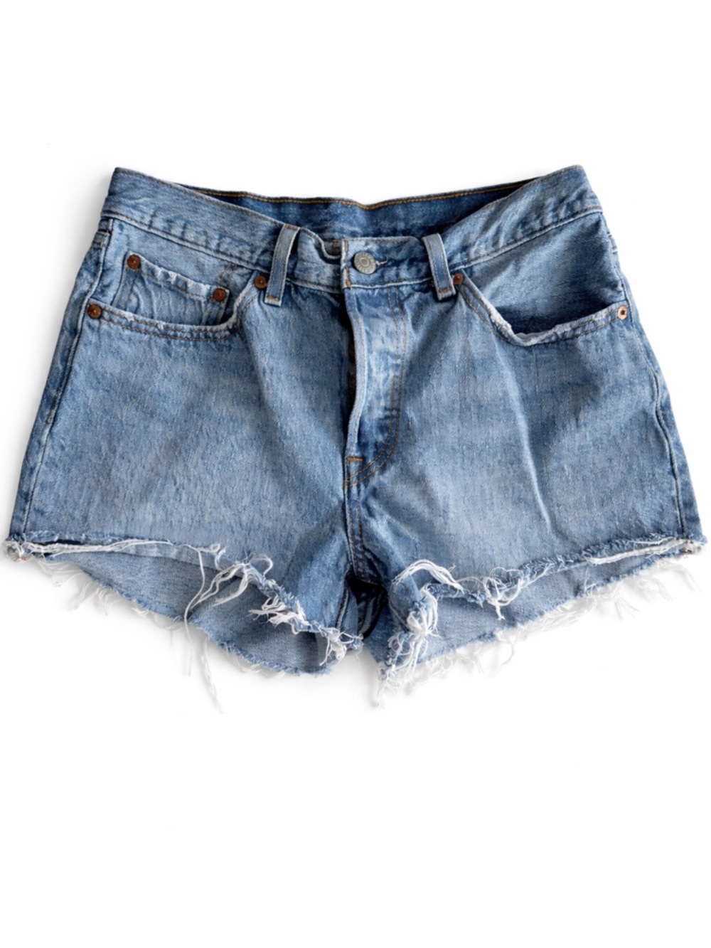 Levis 501 Shorts Distressed Raw Hem 27 - Picture 1 of 8